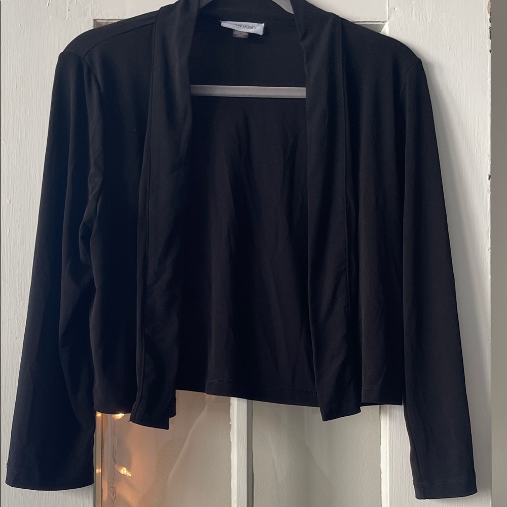 CK Black Open Front Lightweight Blazer